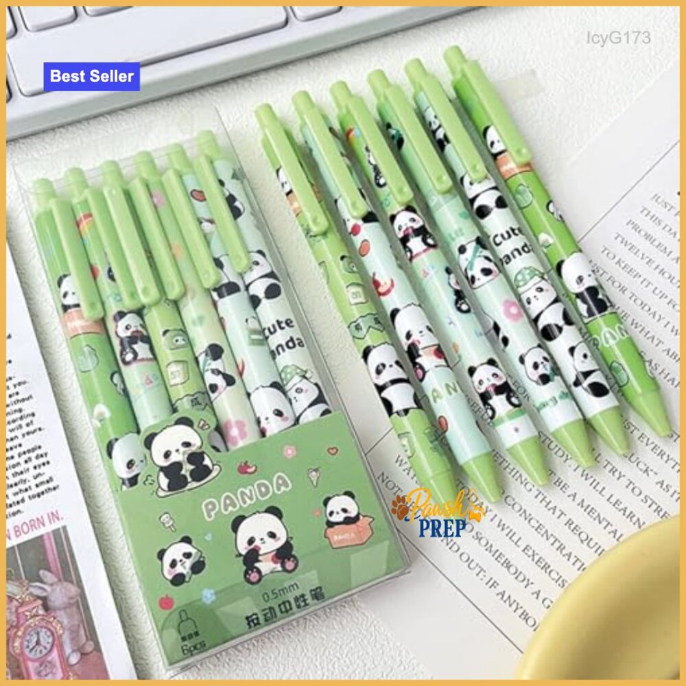 6-Pack Panda Gel Pens 0.5mm Retractable Office School Supplies - Picture 6 of 7